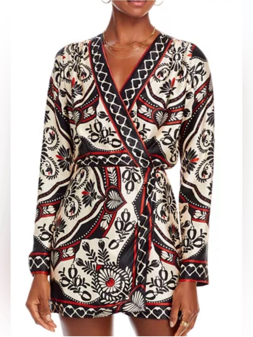 NWT Farm Rio Passion Scarf Printed Wrap Dress Size S